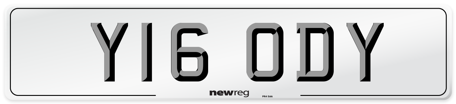 Y16 ODY Number Plate from New Reg